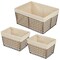 mDesign Metal Household Storage Basket with Fabric Liner, Set of 3